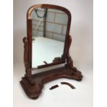 A Victorian mahogany dressing table swing mirror. W:63cm x D:27cm x H:74cm