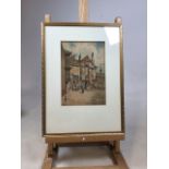 A watercolour, Pithay Bristol, signed H.J.M. Image W:17cm x H:24cm