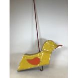 FAIRGROUND INTEREST. A fibreglass yellow duck from the childs roundabout ride. W:100cm