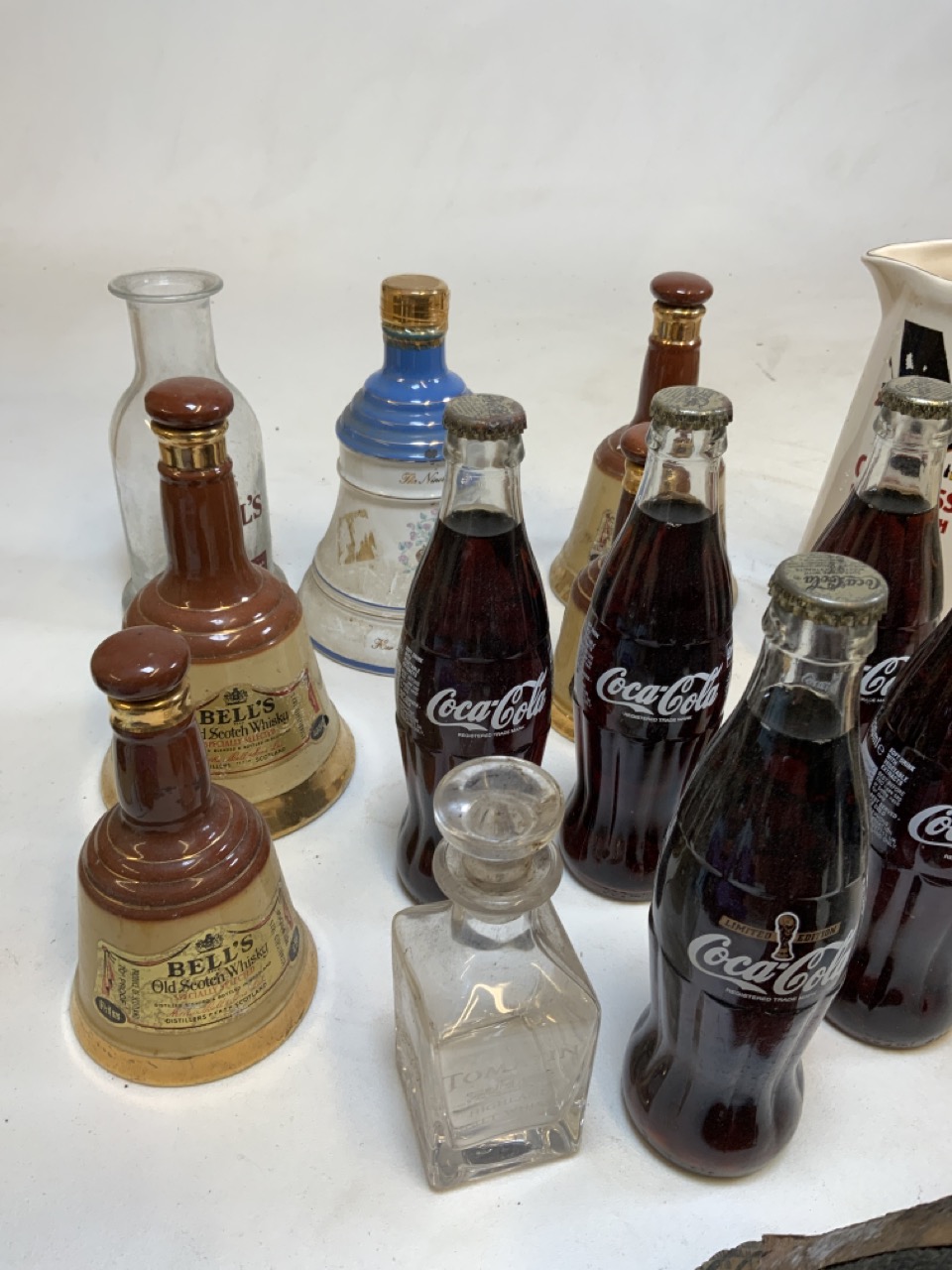 A collection empty Bells Old Scotch Whisky decanters with glass Bells decanter. - Image 4 of 4