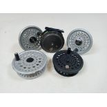 Hardy Brothers Ltd. 'The 3 5/8 Gem' centre pin fly fishing reel. 9.5cm together with a collection of