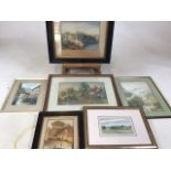 A collection of six early 20th century watercolours. Approx W:30cm x H:20cm