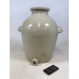 A large Doulton and co chemical stoneware storage pot. W:38cm x D:38cm x H:55cm