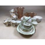 A collection of China and glass to include Adderley and others.