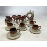 A collection of Rex Gates pottery items from the 1980s. Includes wine goblets, coffee cups and
