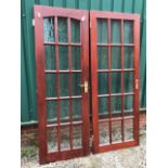 Pair of sapele glazed panel interior doors. Dimensions: W:76cm x D:cm x H:196cm