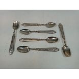 A set of six 800 silver desert spoons. Gross. 9.40oz.