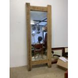 A large Pilkington glass full length dressing mirror framed in reclaimed antique oak. W:83.5cm x