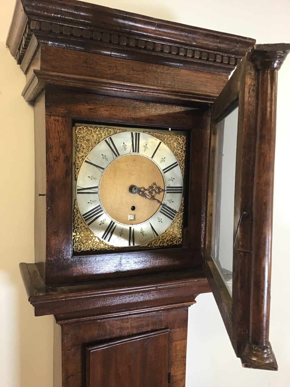 A late 19th century mahogany long case clock silvered chapter and gilt face with gilt spandrels - Image 3 of 8