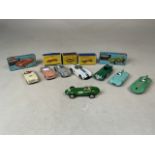 A collection of Dinky, Corgi and Matchbox model cars.