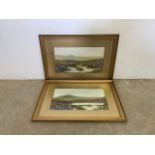 Two 20th century watercolours of Dartmoor scenes Link Tor and one other. Indistinctly signed