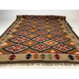 A Maimana Kilim wool rug. W:127cm and H:202cm
