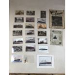 A collection of Titanic ephemera to include postcards and piano music - the wreck of the Titanic
