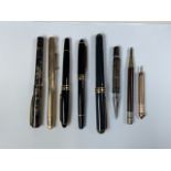 A selection of fountain pens and propelling pencils. To include Swan and Co, Daniel Hechter and