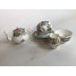 Crown Staffordshire China tea pot cups and saucers.