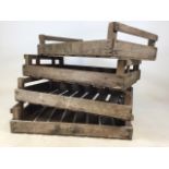 Four vintage apple crates. W:76cm x D:46cm x H:16cm