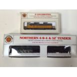 BACHMANN N scale northern line 4 8 4 and 52 tender also with a blinking light Union Pacific engine.