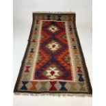 A Maimana Kilim runner. W:78cm x H:140cm.