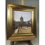 Robert CRISP, Parisian oil on canvas in large gilt frame. Frame size W:40.5cm x H:45.5cm.