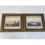 Two original paintings in gouache signed J Hammond image size W:25cm x H:15cm