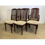 A set of six mid century rosewood Scandinavian dining chairs by Svegards Markaryd. To include two