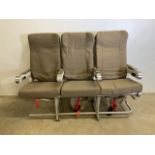 Three aeroplane seat. W:150cm x D:62cm x H:110cm