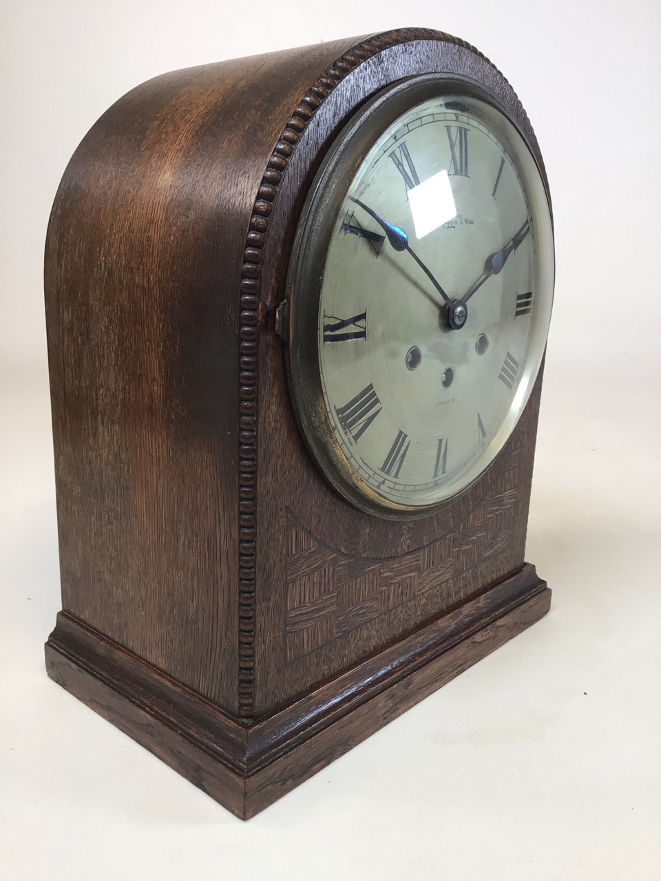 A large Mappin and Webb London mantle clock. W:28cm x D:17cm x H:35cm - Image 2 of 6