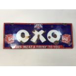 A large vintage enamel Oxo sign. W:122cm x H:46cm