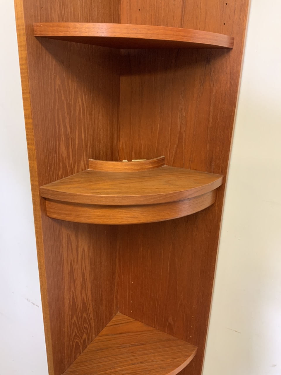 A pair of teak mid century G Plan two piece corner shelves with cupboards below. W:46cm x D:46cm x - Image 4 of 5