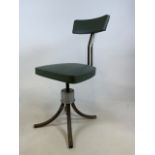 A Metal based mid century - 1940s French chair W:42cm x D:46cm x H:85cm