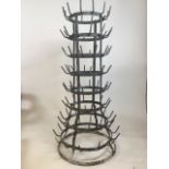 A French galvanised bottle drier. W:44cm x D:44cm x H:99cm