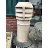 A louvred chimney pot, stamped Sandford pottery Wareham. H:83cm