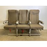 Three aeroplane seats. W:156cm x D:62cm x H:110cm