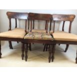 A set of Six William IV dining chairs. Seat height H:48cm