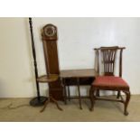 Two standard lamps also with a Sutherland table and other 20th century furniture including