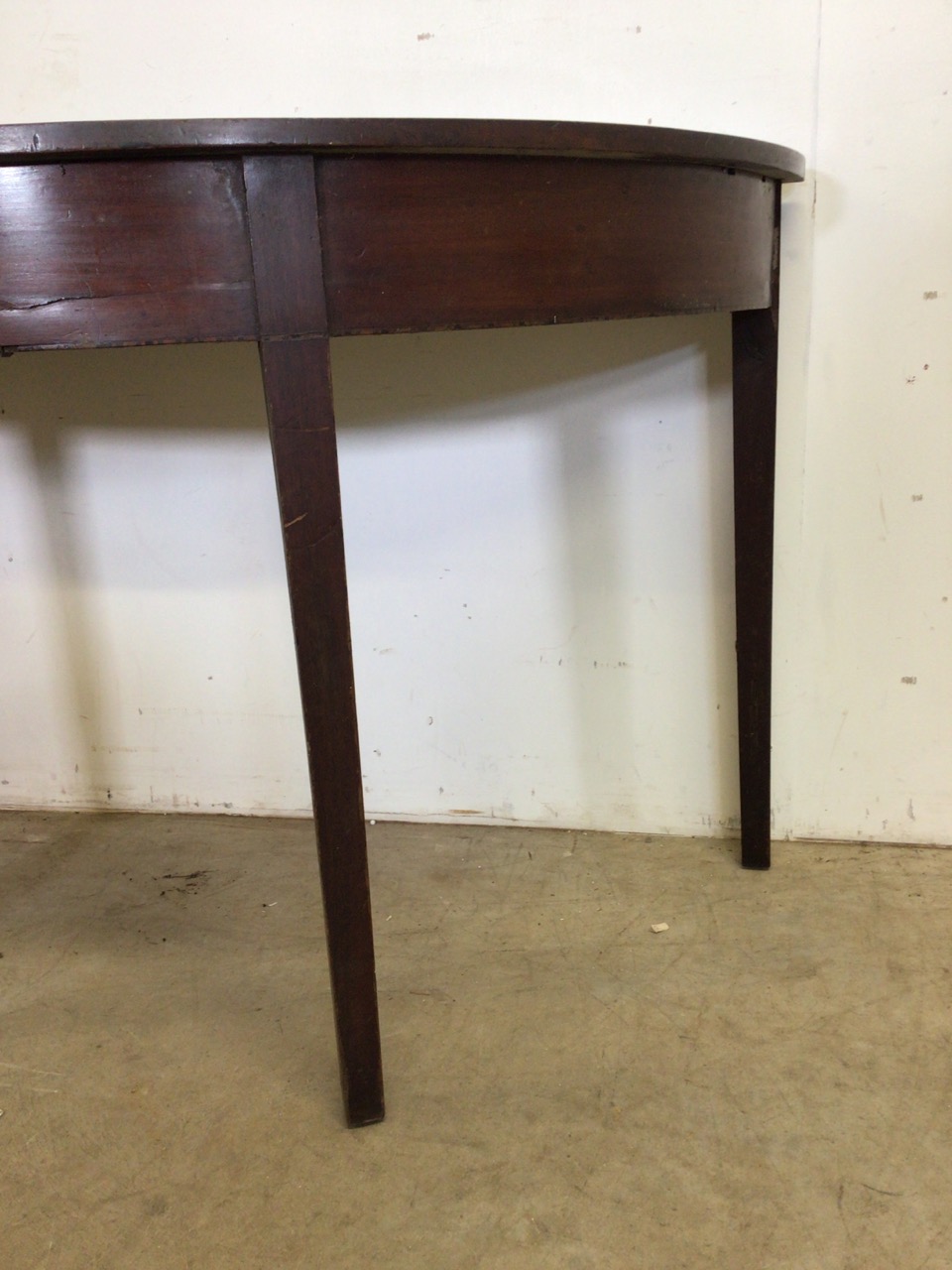 A Victorian mahogany D end table. W:121cm x D:58cm x H:73cm - Image 2 of 5