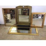 Four gilt framed mirrors. approx W:48cm x H:70cm