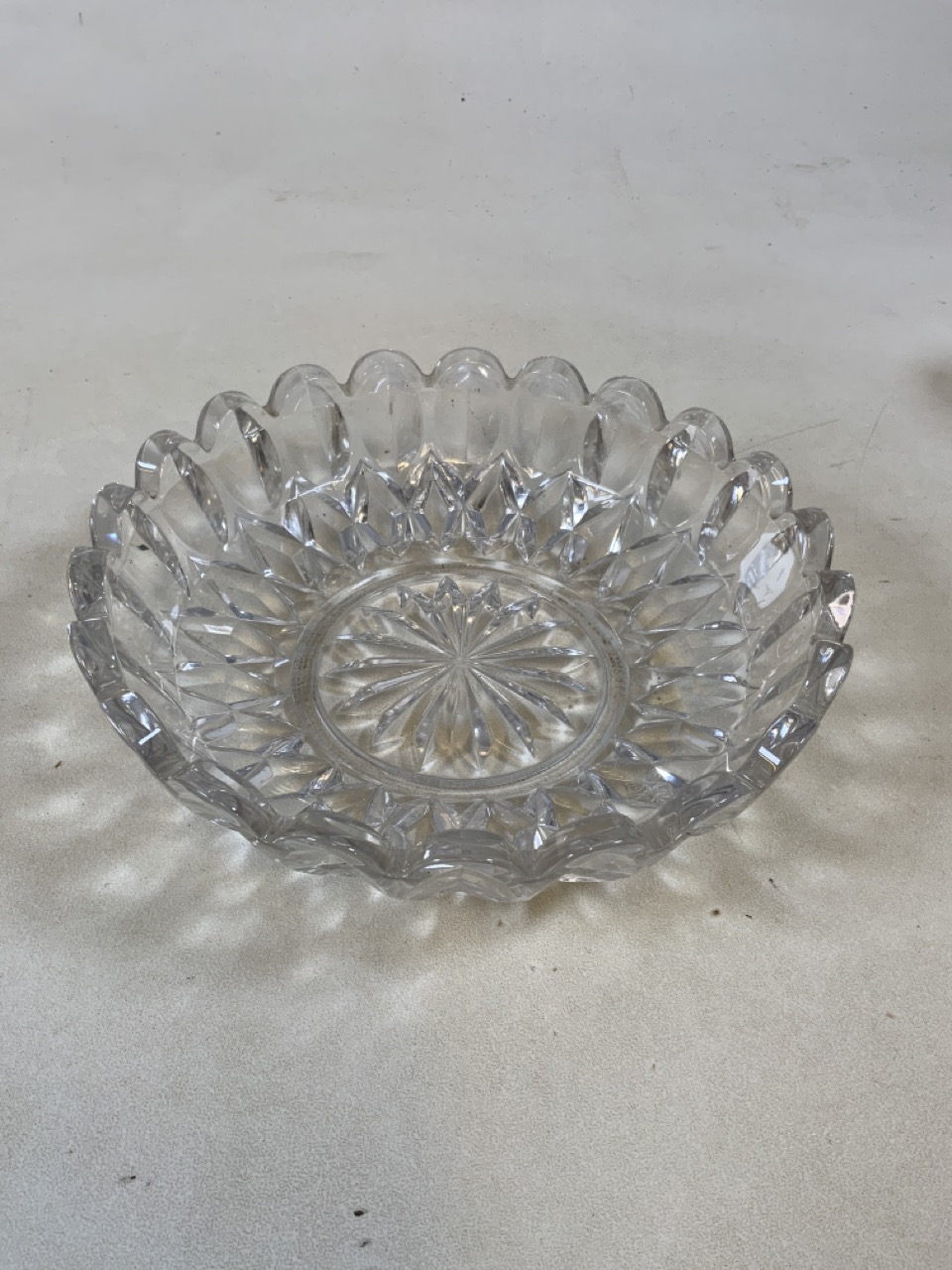 A collection of cut and moulded glass including two strawberry bowls, vases and large bowls - Image 8 of 8