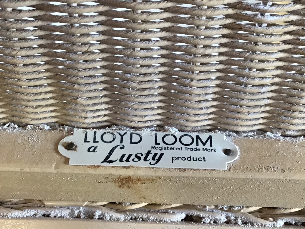 A Lloyd loom Lusty laundry basket also with a metal framed Lloyd loom style chair a bent wood childs - Image 3 of 6