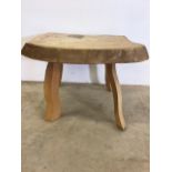 A rustic square coffee table, with 3 inch oak top. W:64cm x D:64cm x H:47cm