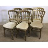 A set of six gold painted chairs. Seat height H:46cm