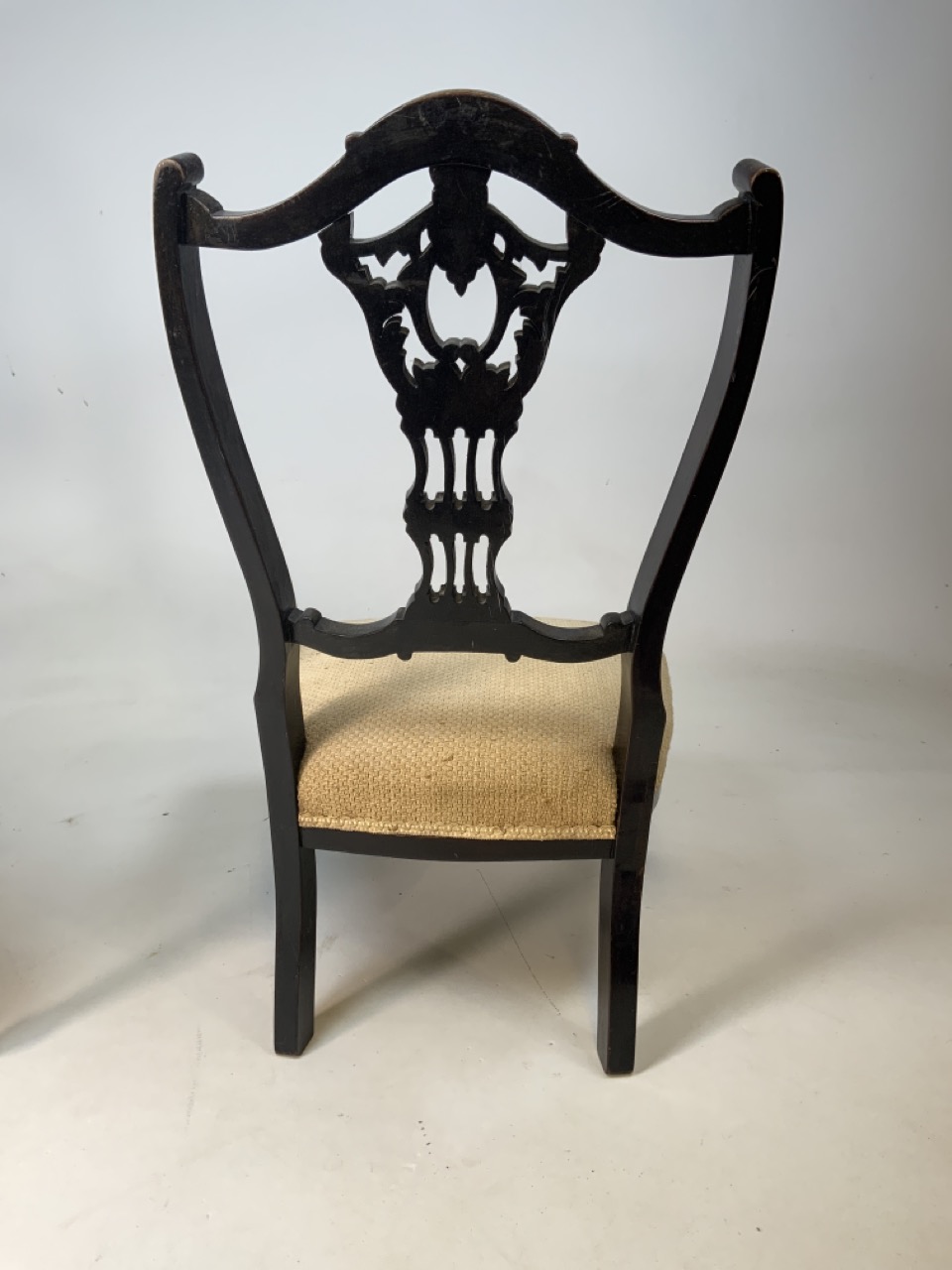 A Victorian low chair also with a Victorian tapestry seated mahogany dining chair. - Image 4 of 5