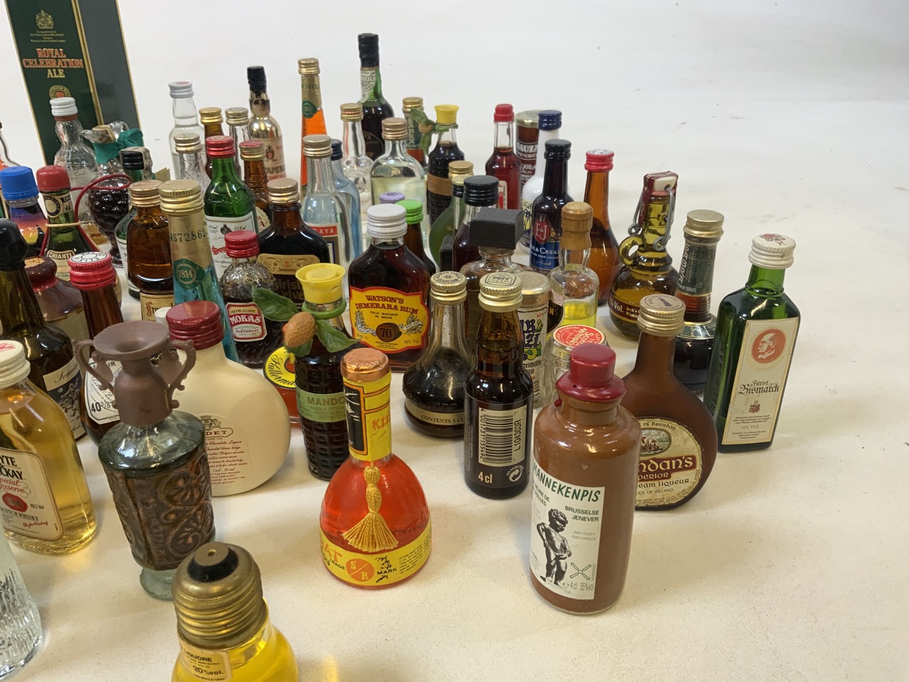 A large collection of miniatures including rum, port, whisky and tequila. A few empties for - Image 2 of 4