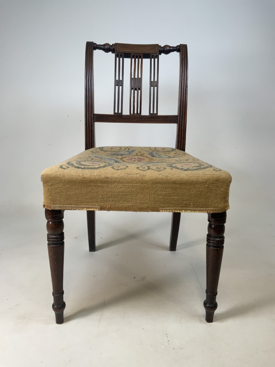 A Victorian low chair also with a Victorian tapestry seated mahogany dining chair. - Image 5 of 5