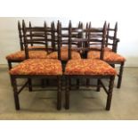 A set of eight mid century dining chairs by Younger. Seat height H:48cm