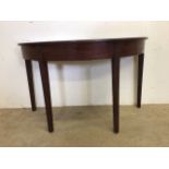 A Victorian mahogany D end table. W:121cm x D:58cm x H:73cm