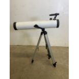 A telescope on adjustable tripod Length of telescope 69cm A/F