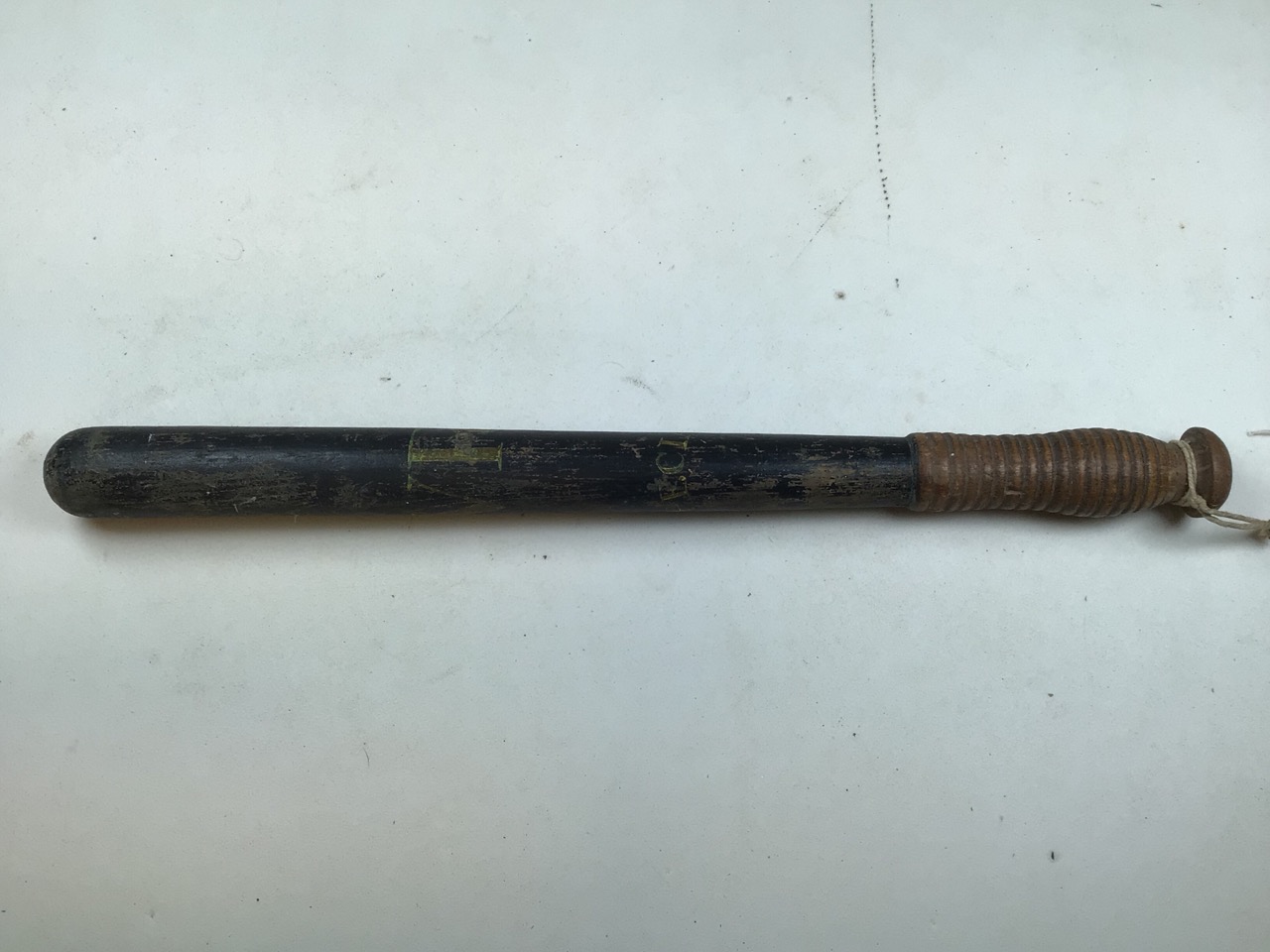 A Victorian Police truncheon, thought to be Metropolitan. Turned wood painted in black with gilt/ - Image 5 of 5