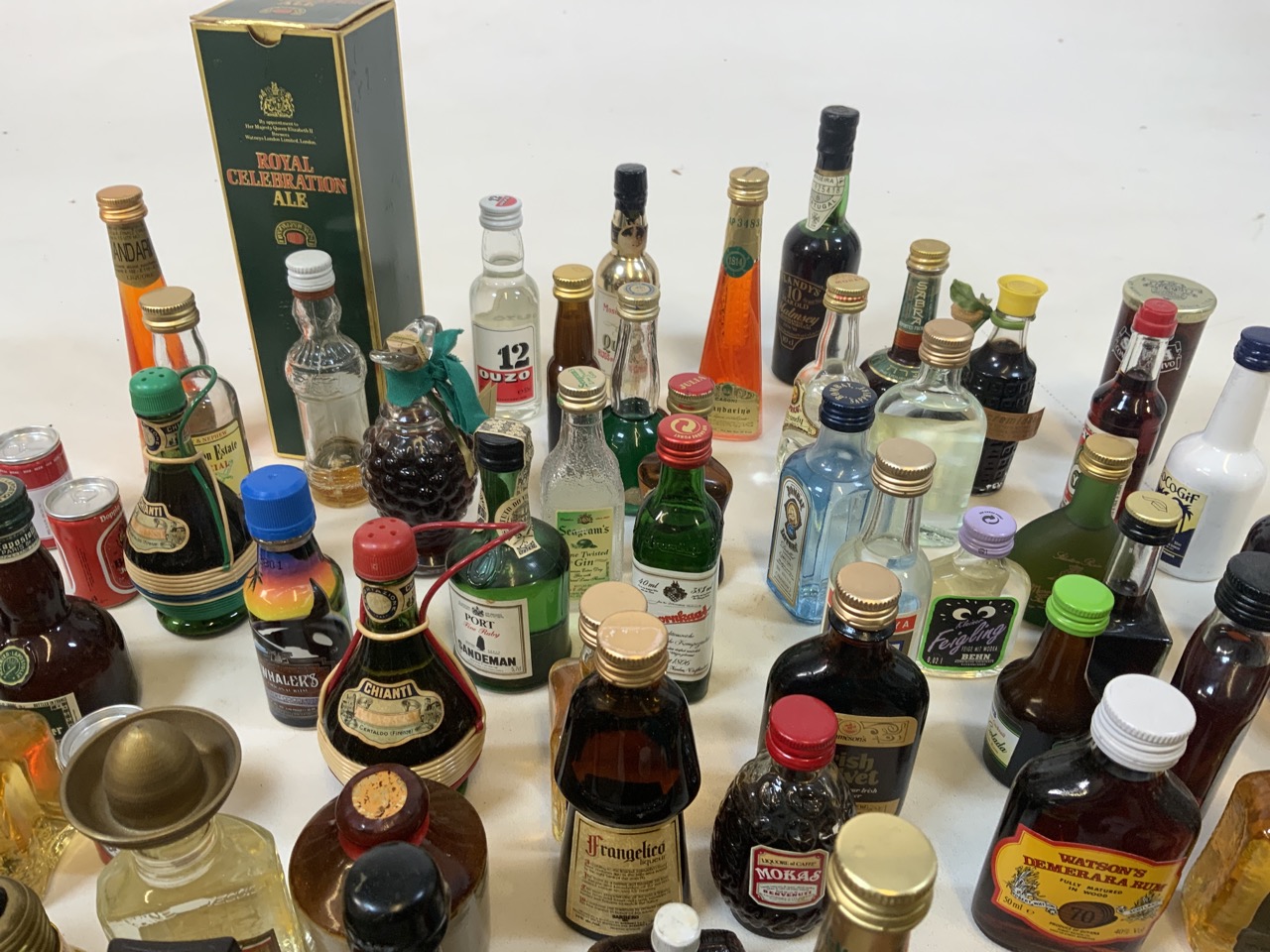 A large collection of miniatures including rum, port, whisky and tequila. A few empties for - Image 4 of 4