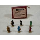 Dinky toy miniature passengers for gauge 00 railway in original box - six pieces. Height approx 2cm